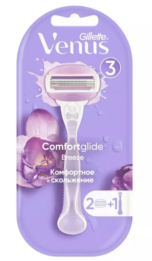 GILLETTE станок д/бритья venus breeze жен. см.кассеты 2шт