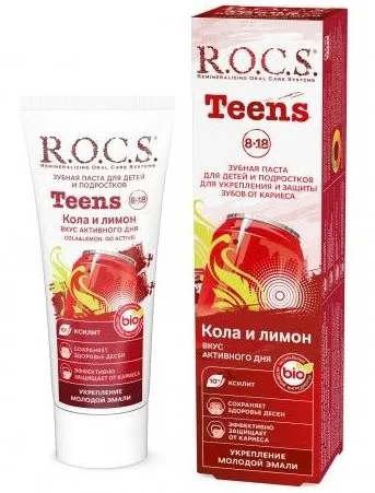 ROCS паста зубная д/школьников кола и лимон 74г
