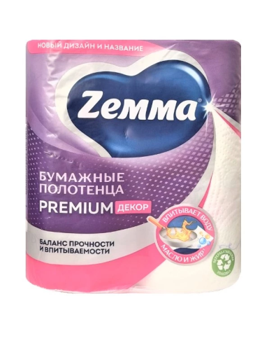 ZEMMA Premium Декор полотенце бумажное 2сл. 2 рулона