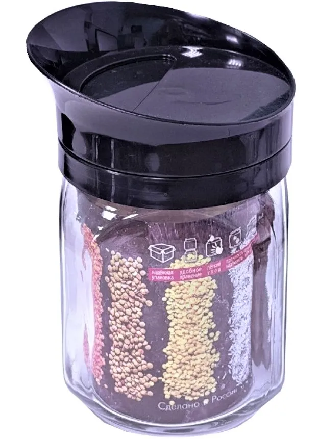 LARANGE банка д/хранения стекло цв.черный 650мл 00875-00001