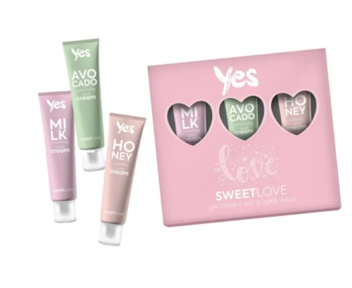 YES SWEET LOVE набор подарочный: крем питательный, крем увлажняющий, крем комплексный