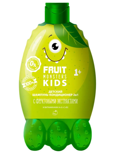 ФРУТОМОНСТРЫ шампунь-кондиционер д/волос 2в1 детский яблоко 400мл