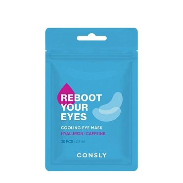 CONSLY маска-патчи д/области вокруг глаз охлаждающие с кофеином и гиалуроновой кислотой 30шт