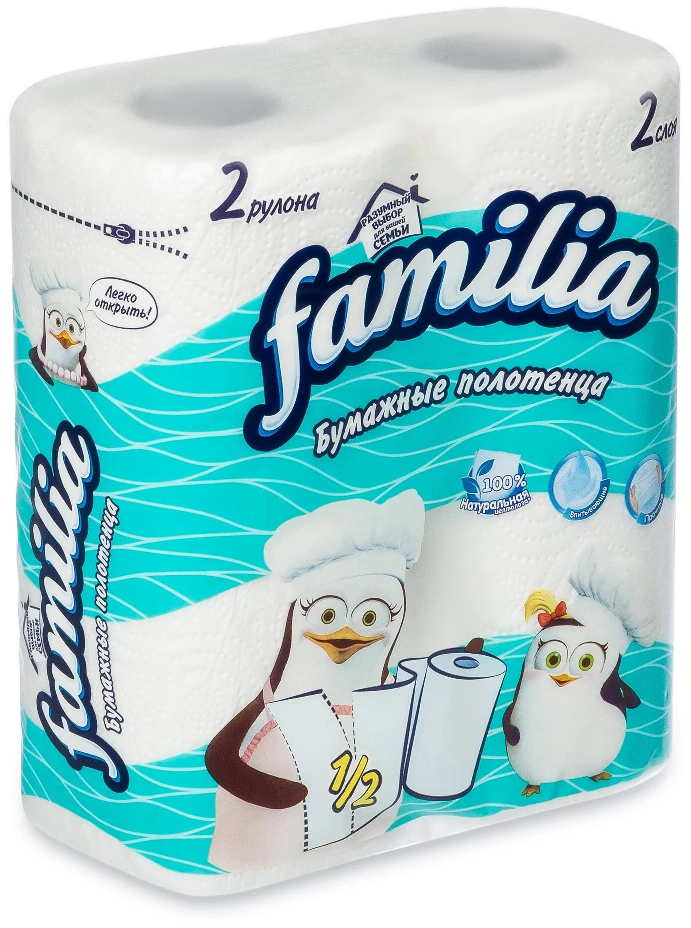 FAMILIA полотенце бумажное белые 2сл. 2рулона