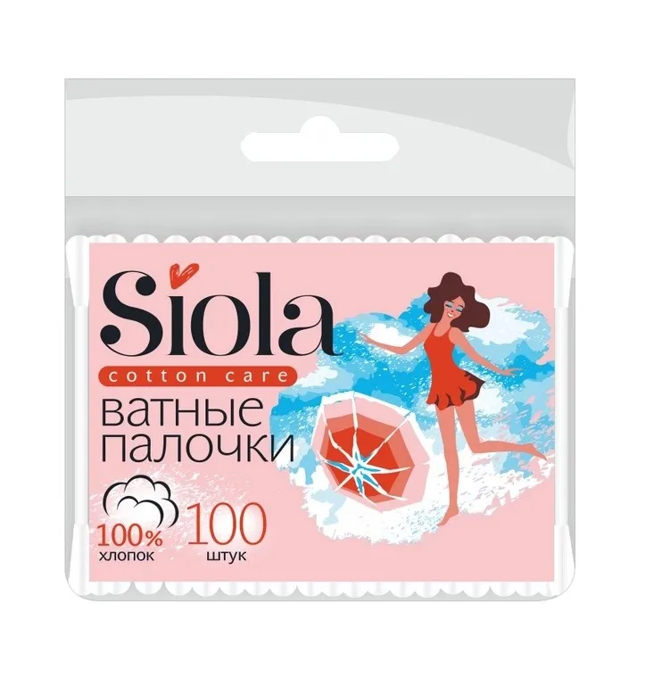 SIOLA палочки ватные зип 100шт