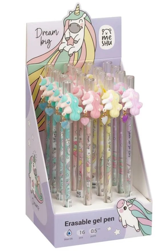 MESHU ручка гелевая стираемая lovely unicorn синяя 0,5мм/16