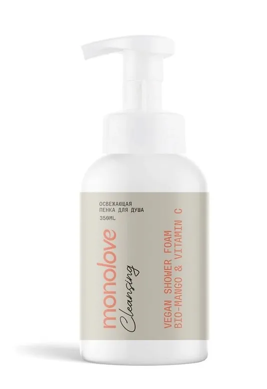MONOLOVE Vegan пенка д/душа освежающая bio-mango vitamin C 350мл