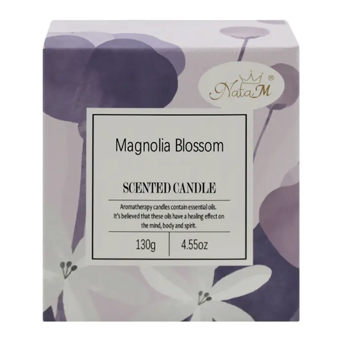 NATA M свеча аромат. в стакане лунные цветы цветение магнолии цв.фиолетовый 130г