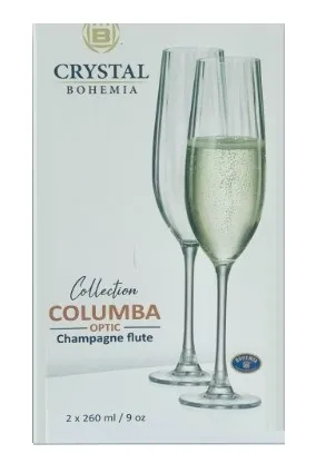 BOHEMIA Crystal рюмка д/шампанского columba optic 2шт 260мл