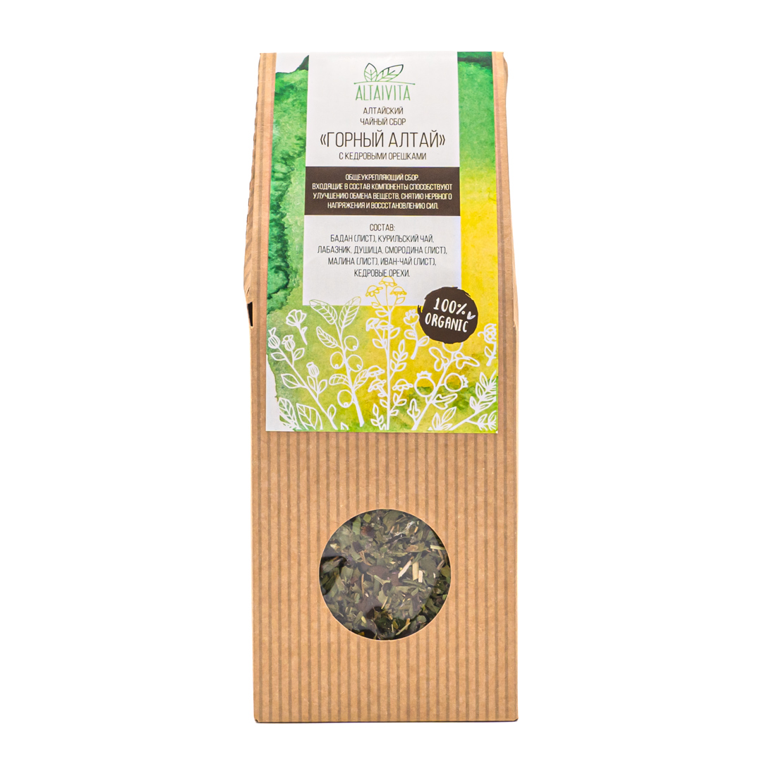 ALTAIVITA чай травяной горный с кедровыми орешками весовой 45г