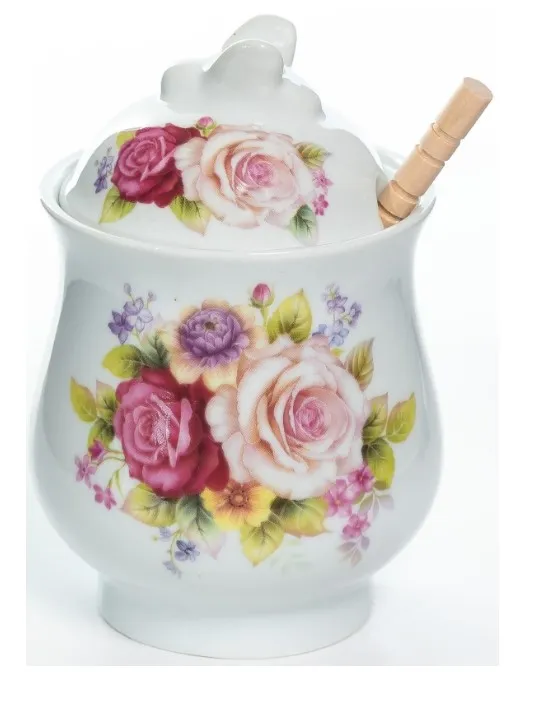 GUTERWAHL баночка д/меда сдеревянной ложкой 9*14см 102-05115