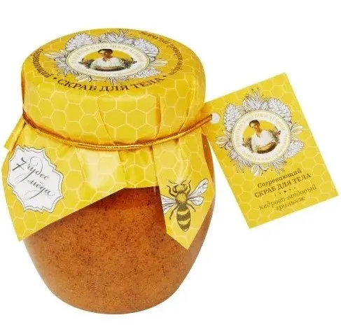 РЕЦЕПТЫ БАБУШКИ АГАФЬИ скраб д/тела согревающий кедрово-медовый грильяж 7 чудес меда 250мл