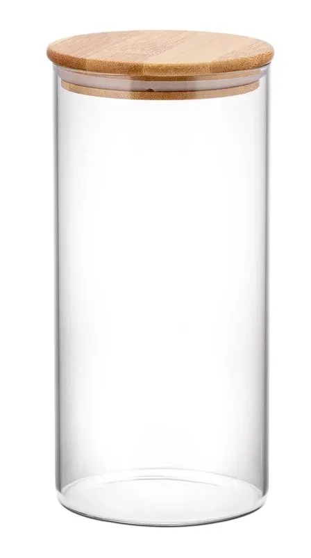 TECO банка д/сыпучих продуктов с бамбуковой крышкой стекло 800мл TC-J800-02