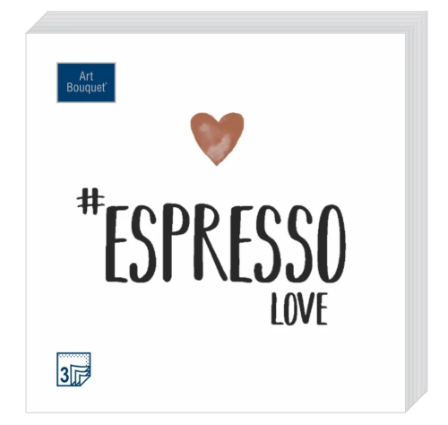 BOUQUET Art салфетки столовые espresso love 3сл. 33*33см 20шт