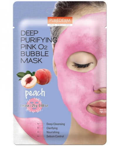 PUREDERM маска д/лица пузырьковая кислородная персик 20г