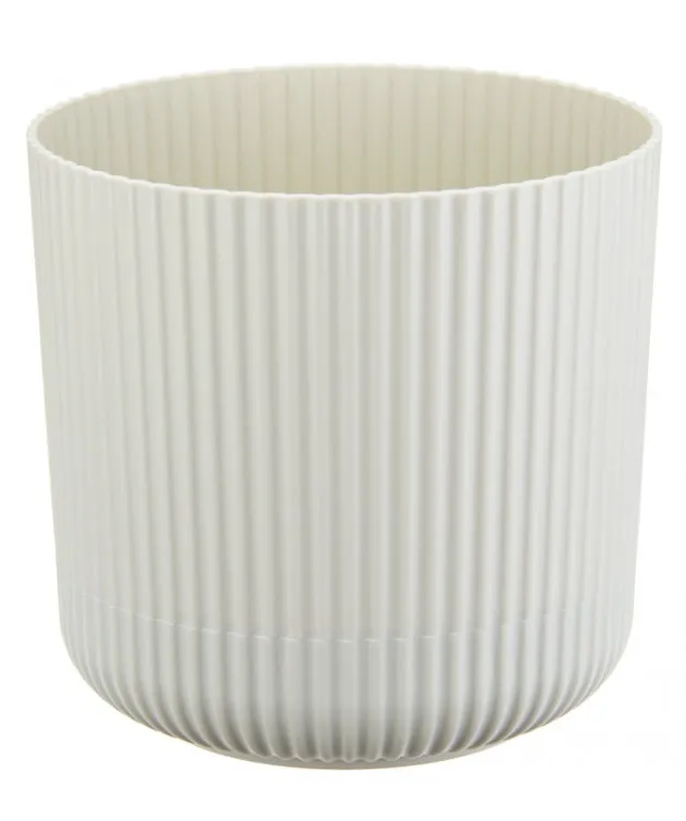 Кашпо вельвет цв.белый ротанг с/п  2,5л М3181