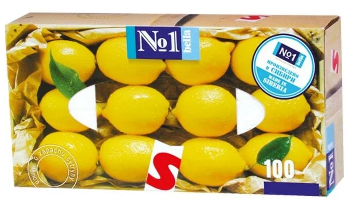 BELLA платочки бумажные универсальные №1 с запахом лимона 150шт