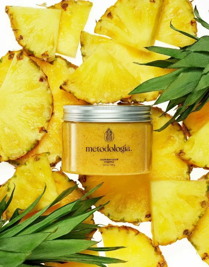 METODOLOGIA скраб д/тела антицеллюлитный сахарно-соляной ананас 480г
