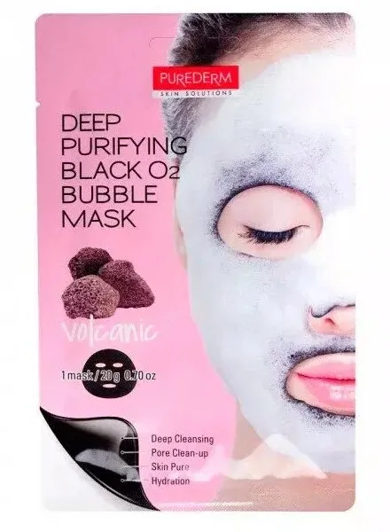 PUREDERM маска д/лица вулканическая пузырьковая кислородная очищение 20 г
