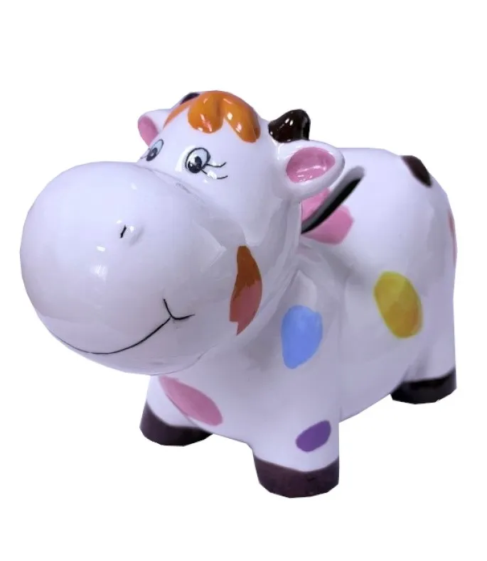 Копилка цветная корова 13,6*6,2*9,7см TP20010