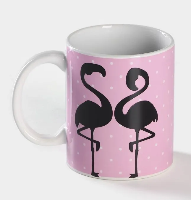 Кружка-хамелеон дизайн фламингоцв.белый 350мл 5752434