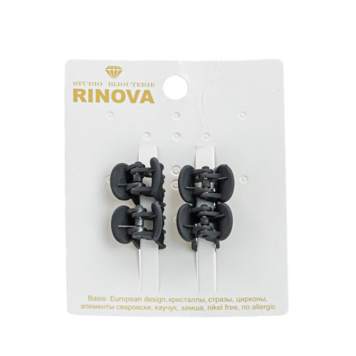 RINOVA краб д/волос малый черный 1,5см 4шт 500206