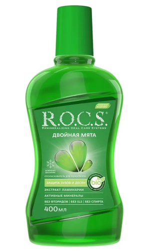 ROCS ополаскиватель д/полости рта двойная мята 400мл