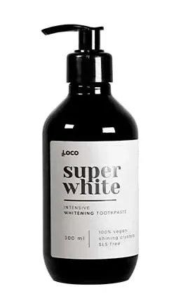 LOCO SMILE паста зубная super white ментол и сияющие частицы 300мл