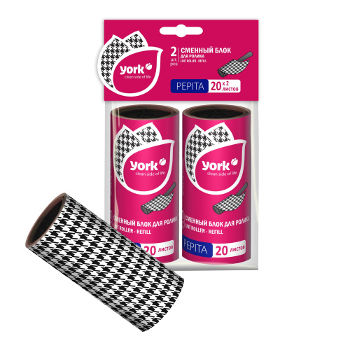 YORK СТАЙЛ набор блоков сменных д/ролика-щетки пепита 20л 2шт