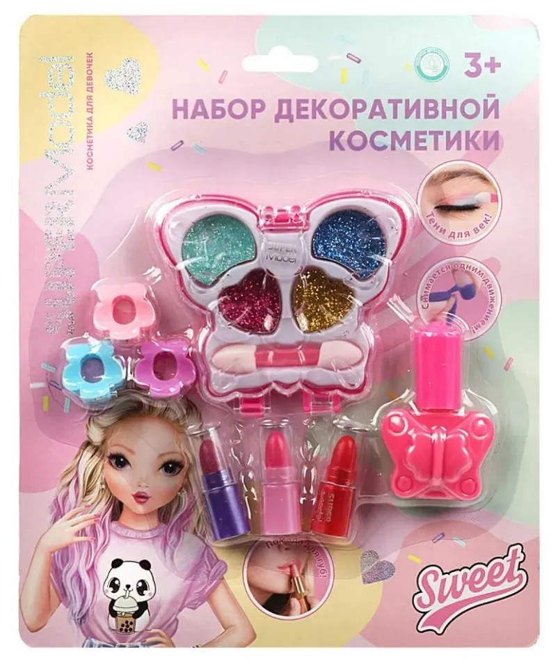 МИЛАЯ ЛЕДИ косметика д/девочек: тени д/век с блестками, помада, лак 70535E-TM-ML