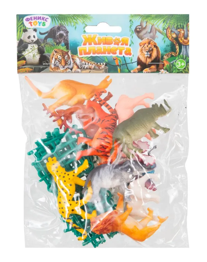 Набор игровой фигурки животных 10шт.аксесс .8шт. д/детей старше 3 лет 1002695