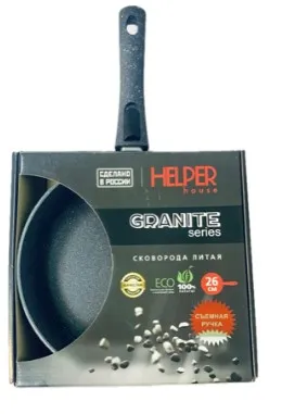 HELPER Granit сковорода съёмная ручка с покрытием soft touch 26см G6026