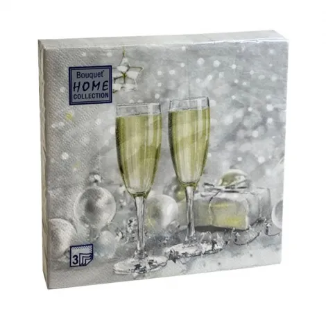 BOUQUET Home сollection салфетки столовые нг брызги шампанского 3сл. 20шт