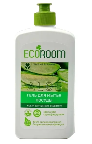 ECOROOM средство д/мытья посуды алоэ 500мл