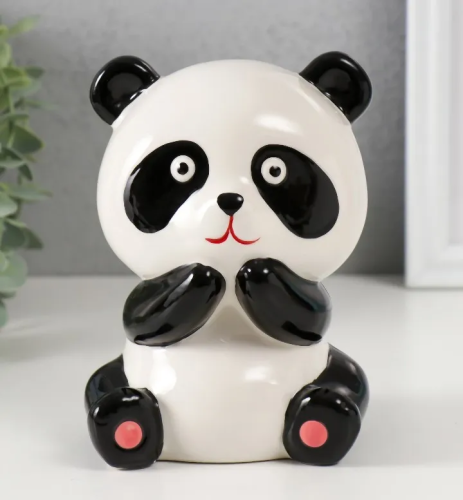 Копилка удивлённая панда керамика 11,4*10,5*13,8см 9735403