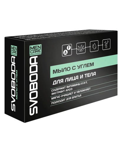 SVOBODA MAN CARE мыло туалетное мужское с углем 100г