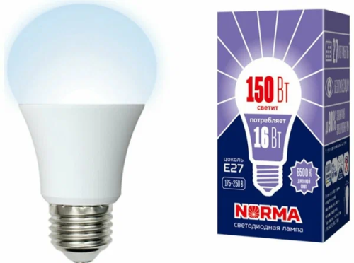 VOLPE лампа светодиодная norma LED-A60-16W/DW/E27/FR/NR