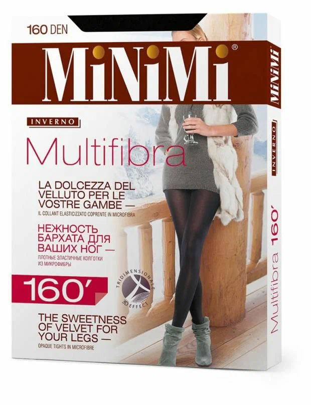 MINIMI колготки женские multifibra 3d 160 fumo р.5