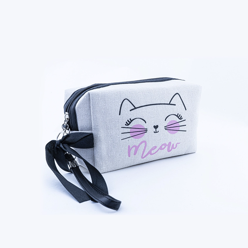 Косметичка тканевая котик 18*6см HD00008/EL230118 (12)