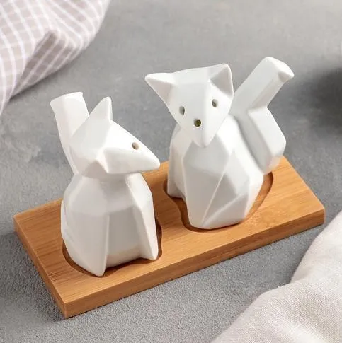 Набор д/специй на подставке эстет лисы 80мл 2шт 4177802