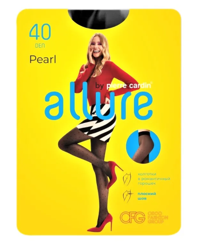 ALLURE колготки женские pearl 40 рисунок горох nero р.2