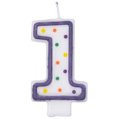 ВЕСЕЛАЯ ЗАТЕЯ свеча-цифра №1 7,6см 1502-0137