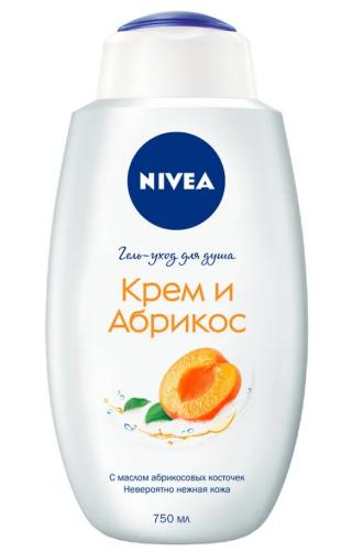 NIVEA гель-уход д/душа абрикос 750мл 80868