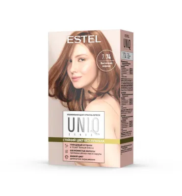 ESTEL UNIQ Sense краска-блеск д/волос без аммиака 7/74 русый коричнево-медный