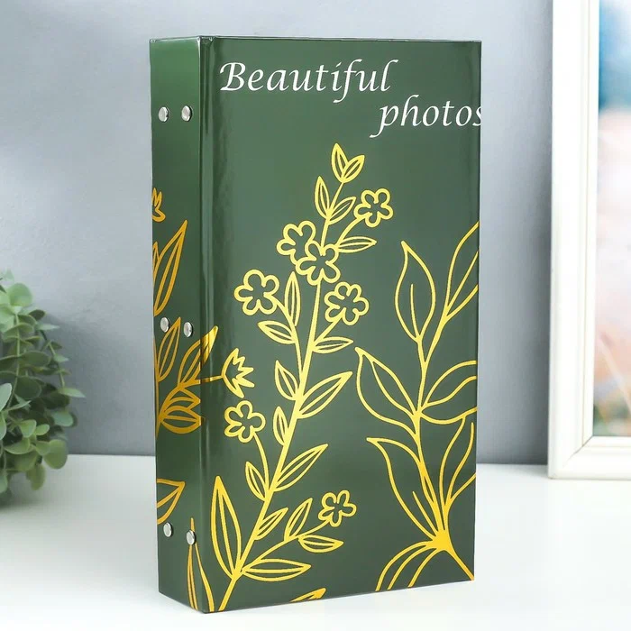 Фотоальбом 10*15см на 300 фото золотые растения золото 33,5*17,5*5см 7869237