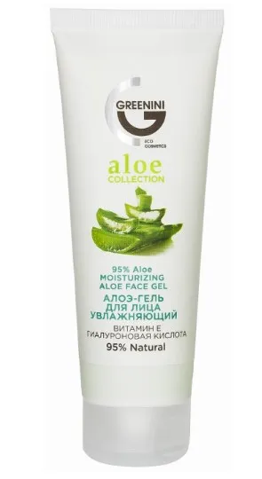 GREENINI гель д/лица алоэ увлажнящий 95% 75мл