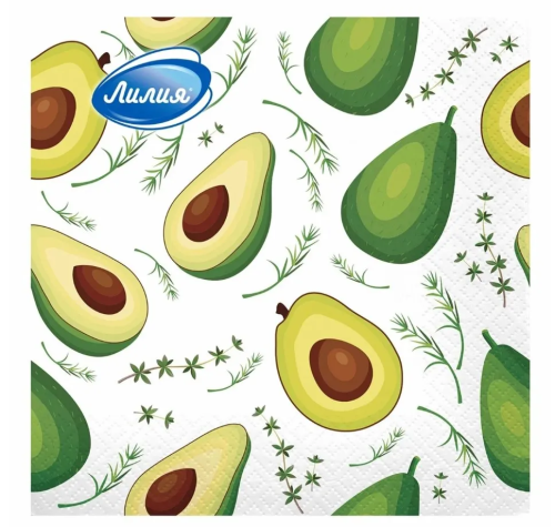 ЛИЛИЯ салфетки столовые авокадо 2сл. 33*33см 20шт                                                  