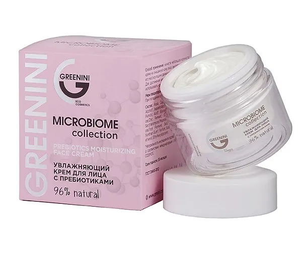 GREENINI крем д/лица увлажняющий с пребиотиками microbiome collection 50мл