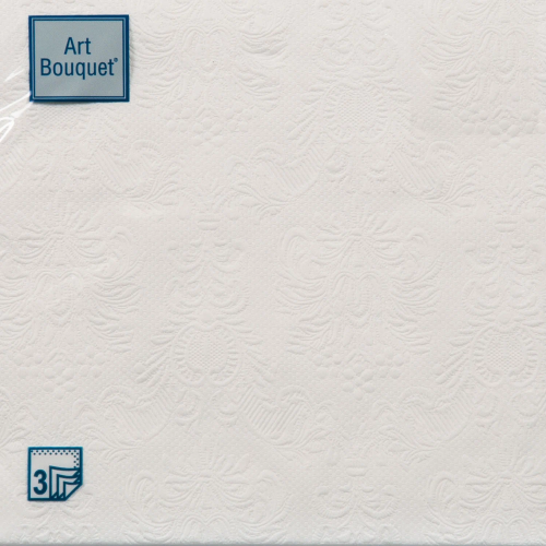 BOUQUET Art салфетки столовые барокко белый 3сл. 33*33см 16шт