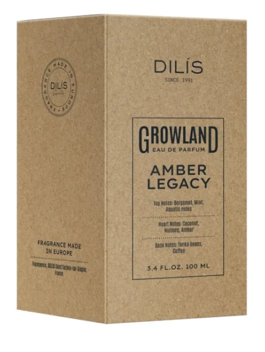 DILIS парфюмерная вода д/мужчин the growland amber legacy 100мл
